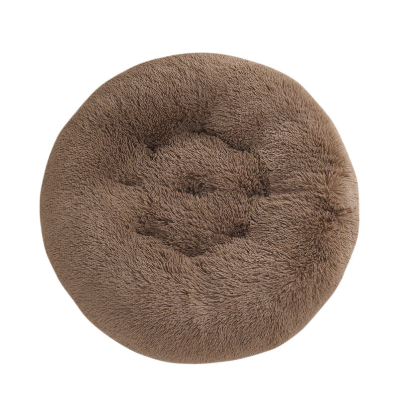 Round Plush Pet Mat Bed For Warm Comfortable Sleep