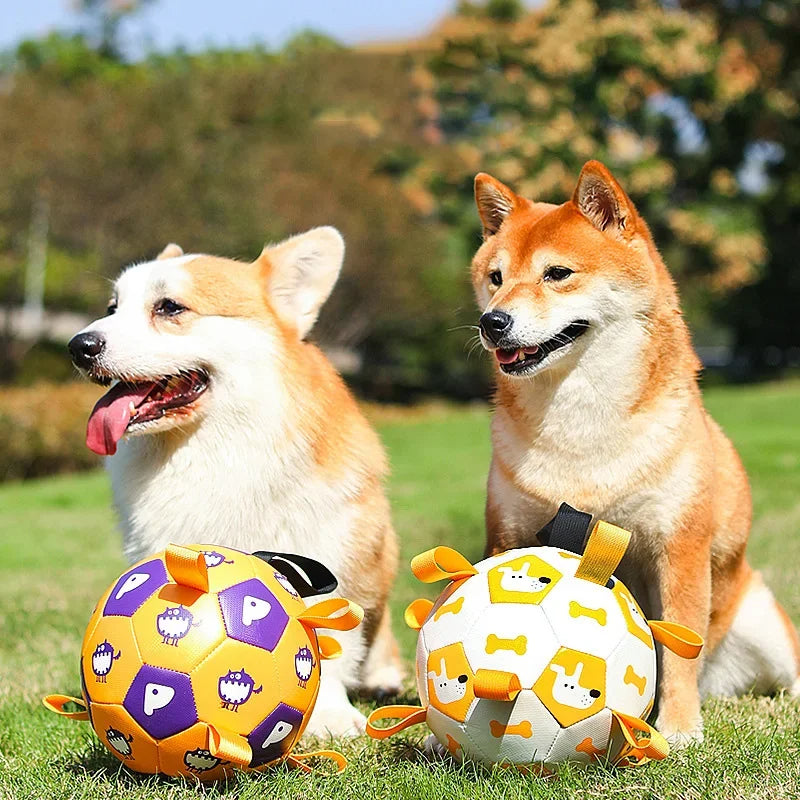Interactive Dog Soccer Ball Toy For Outdoor Training And Chewing