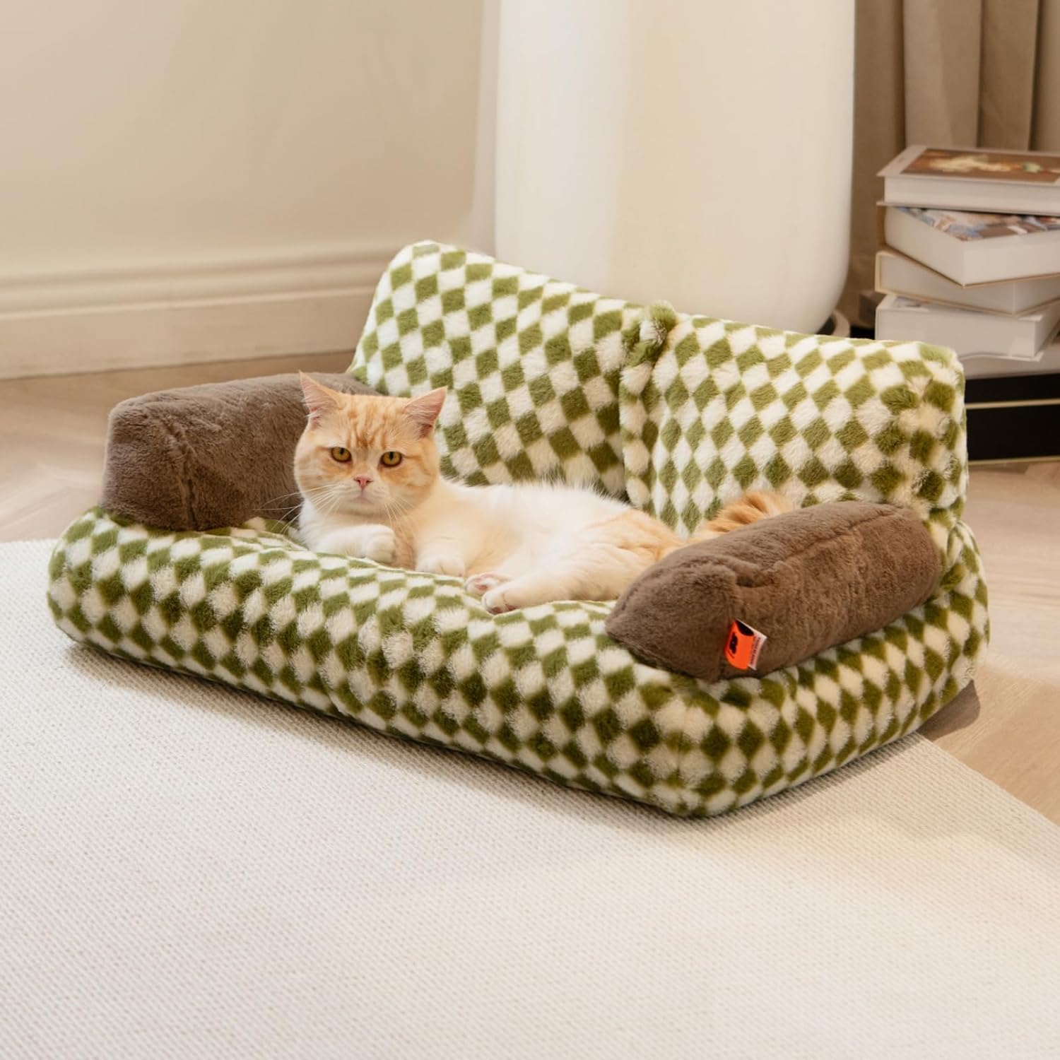 Fluffy Washable Pet Couch Bed Non-Slip for Small Pets