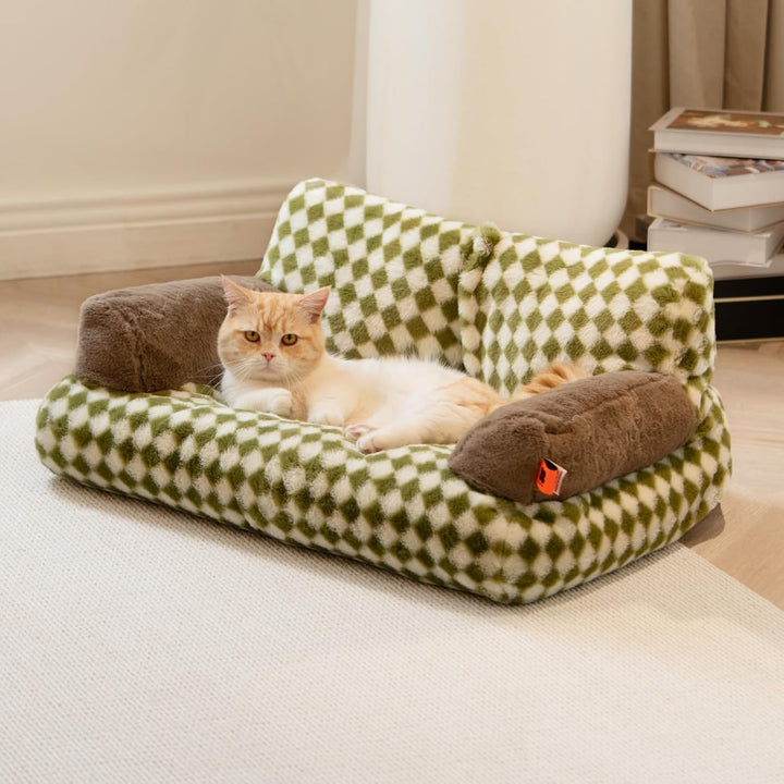 Fluffy Washable Pet Couch Bed Non-Slip for Small Pets