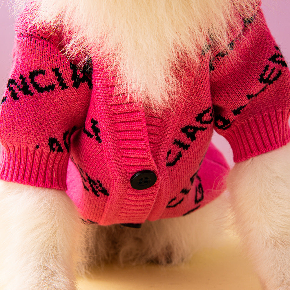 Autumn Winter Thick Pet Cardigan Sweater Warm Clothing