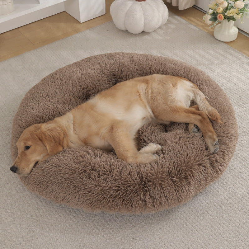 Round Plush Pet Mat Bed For Warm Comfortable Sleep