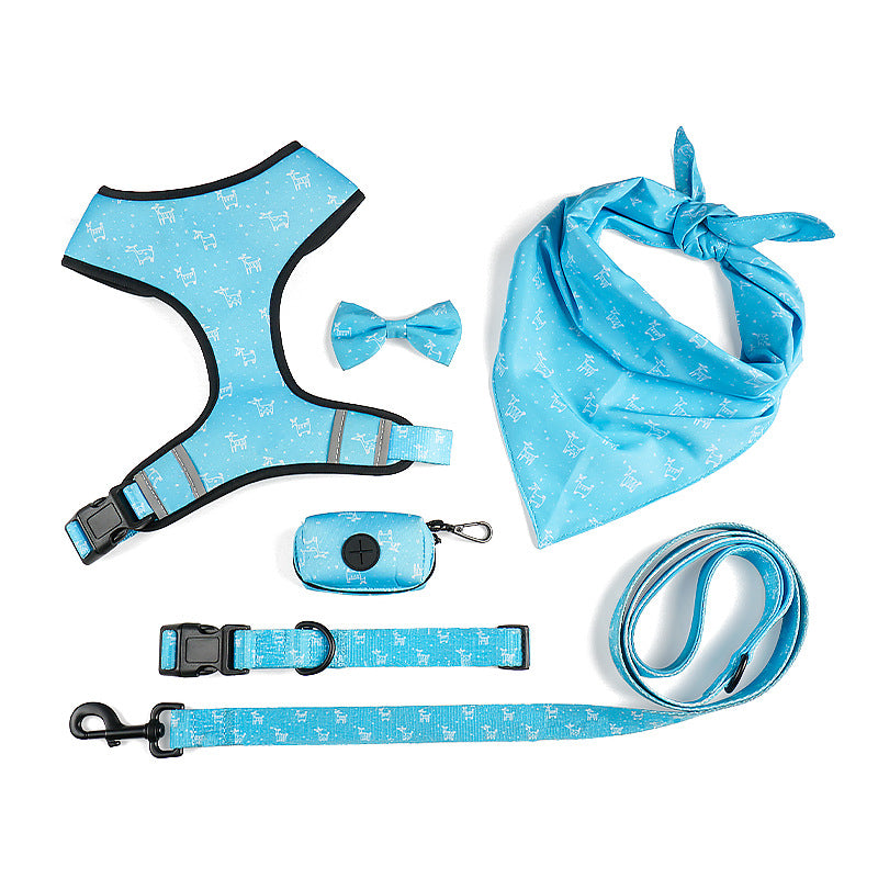 Pet Harness And Leash Set With Decorative Bow