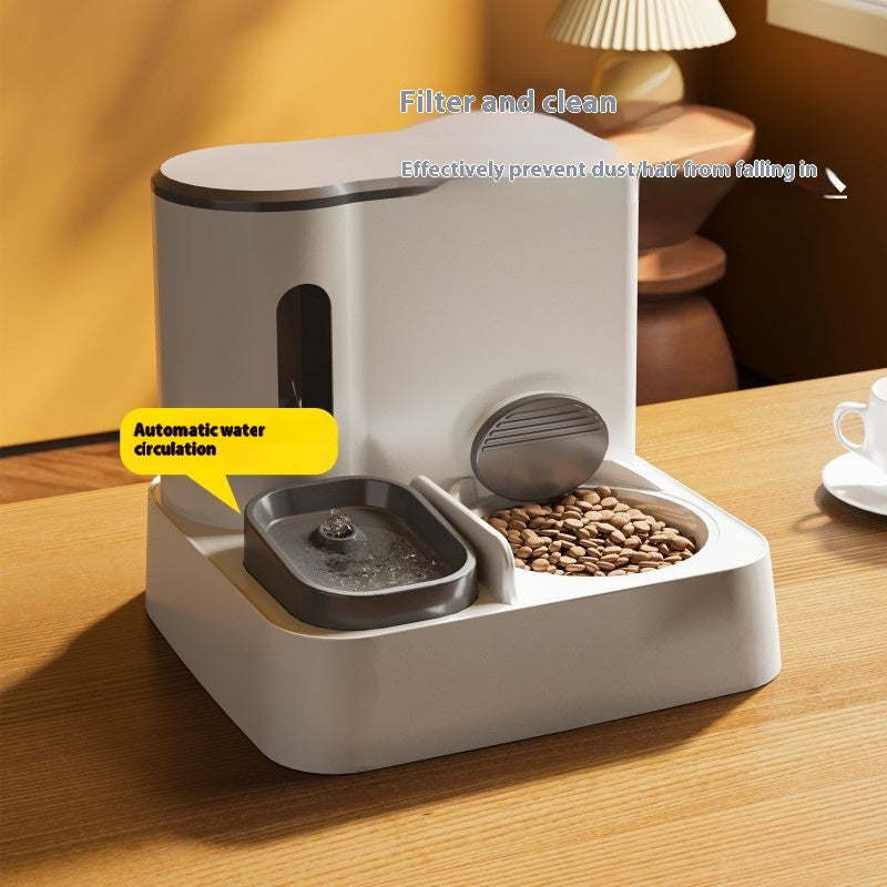 Automatic Pet Feeder And Water Dispenser Integrated Double Bowl