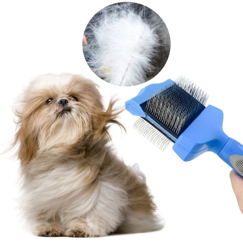 Double-Sided Pet Grooming Brush Fur Shedding Massage Comb