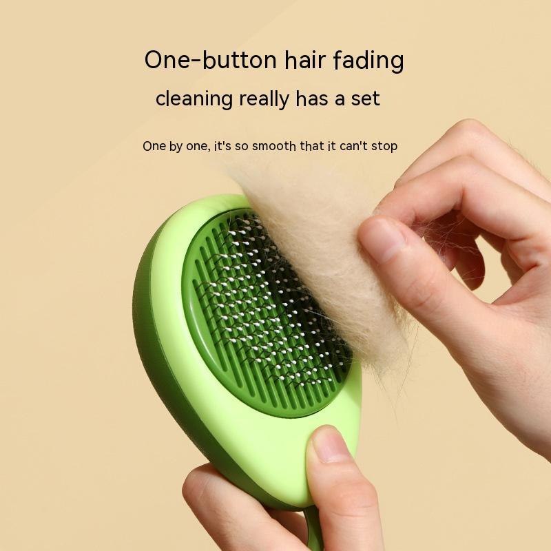 Avocado-Shaped Pet Hair Remover Stainless Steel Grooming Brush