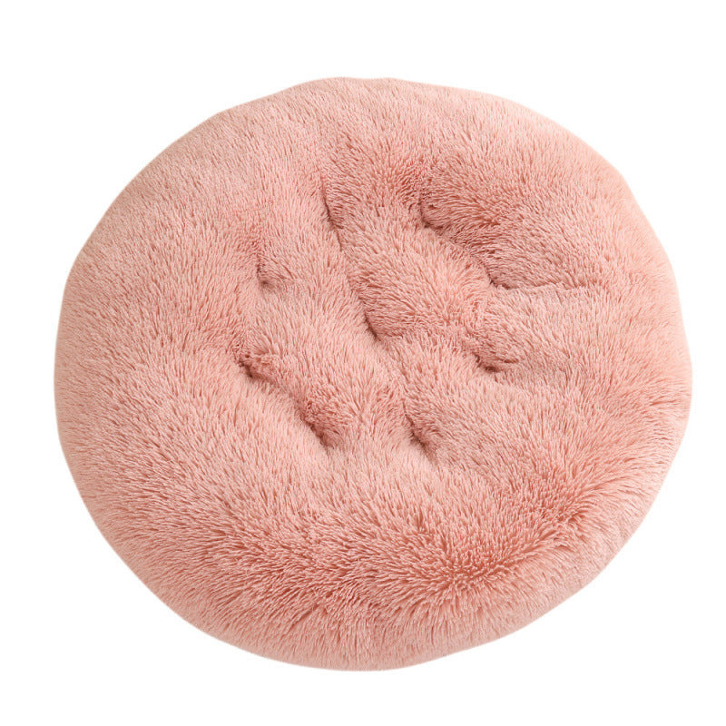 Round Plush Pet Mat Bed For Warm Comfortable Sleep