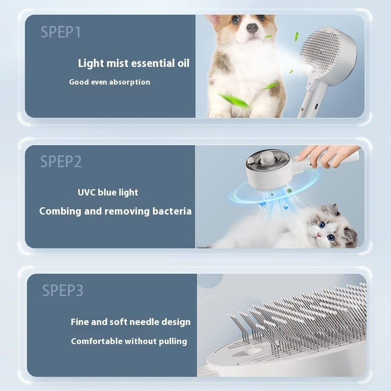 Self-Cleaning Pet Hair Removal Steam Brush For Pets