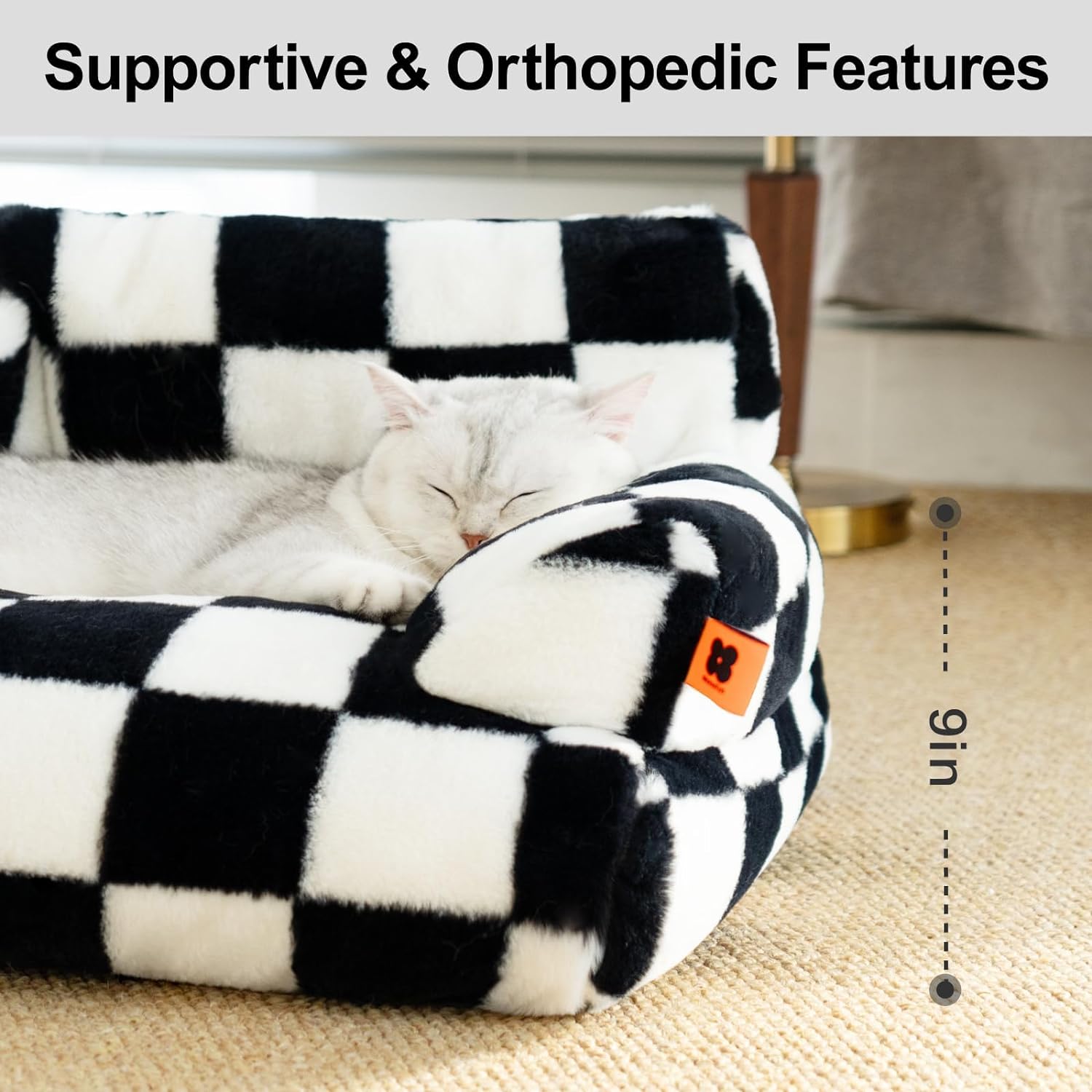 Fluffy Washable Pet Couch Bed Non-Slip for Small Pets