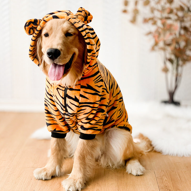 Tiger Pattern Pet Costume Outfit For Small And Medium Breeds