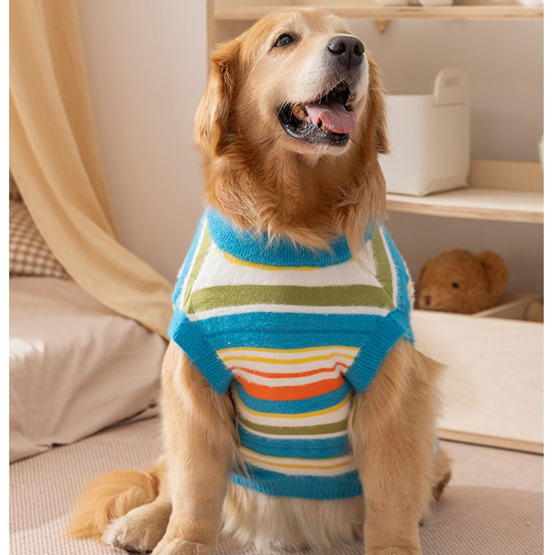 Autumn Winter Pet Sleeveless Striped Sweater Simple And Versatile