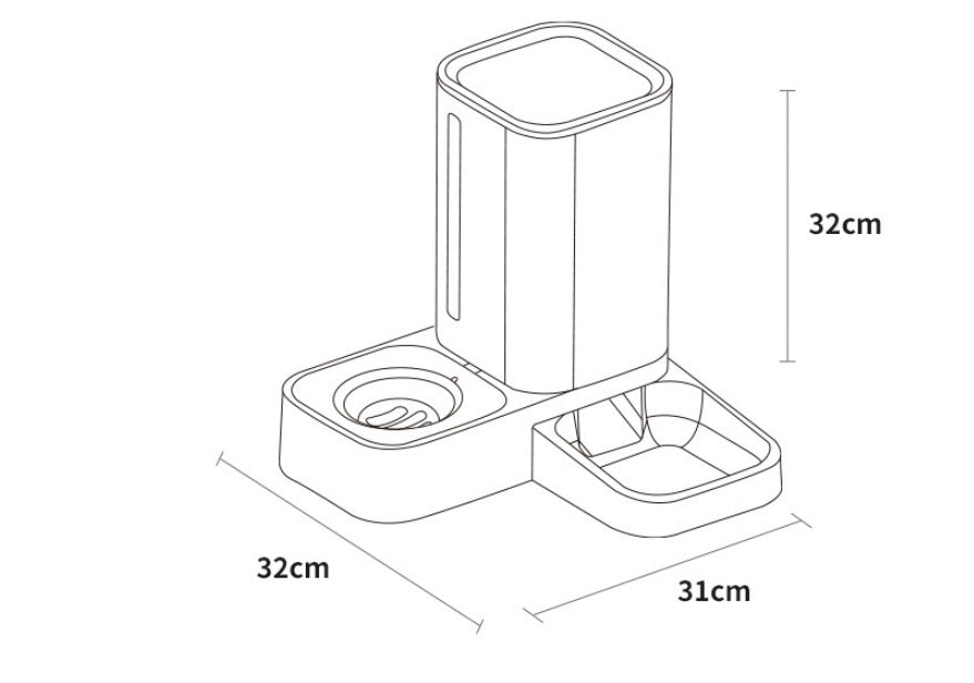 Automatic Double Pet Water And Food Bowl Durable Plastic