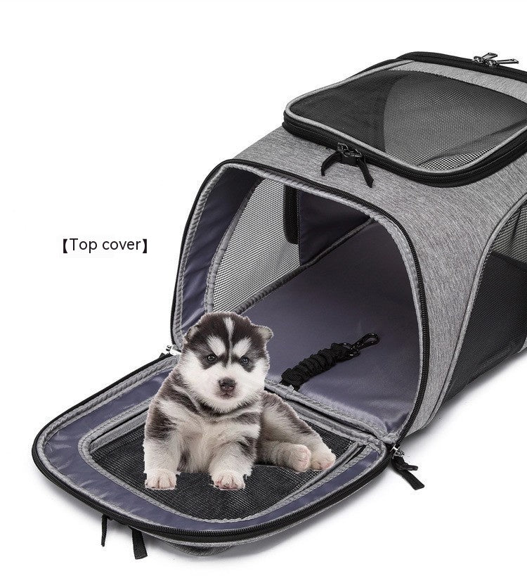 Large Capacity Foldable Pet Backpack Portable Dog And Cat Bag