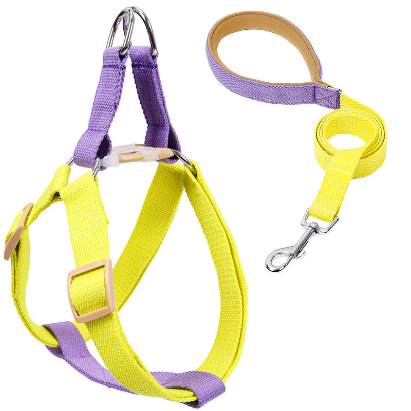 Colorful Pet Drawstring Vest Harness With Adjustable Leash