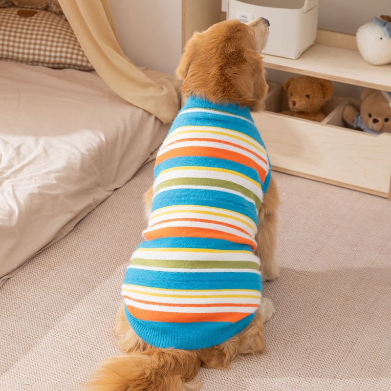 Autumn Winter Pet Sleeveless Striped Sweater Simple And Versatile