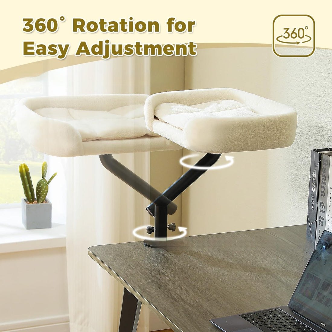 Desktop Adjustable Rotating Pet Cat Bed With Climbing Feature