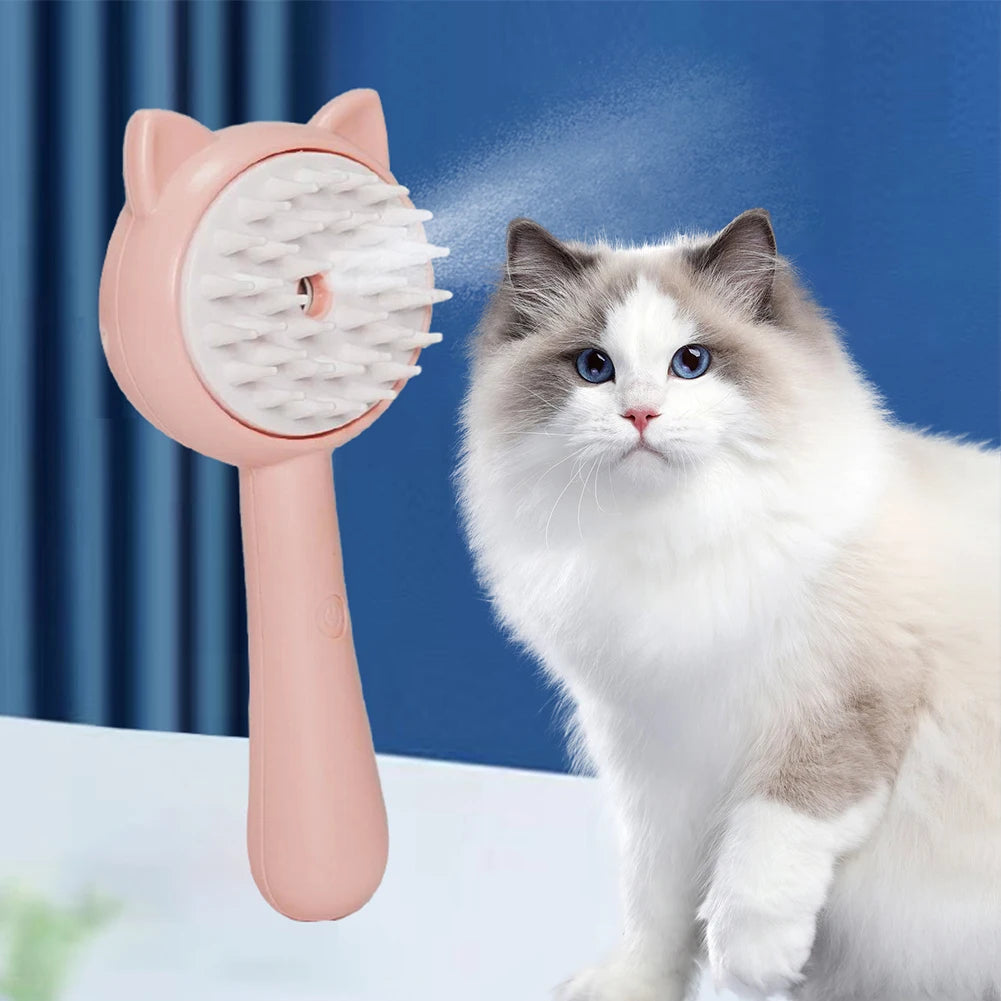 Rechargeable Self-Cleaning Mist Grooming Brush For Pets