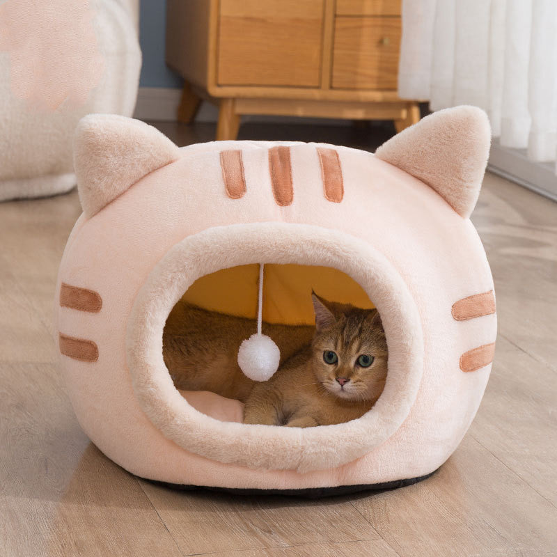 Fashionable Simple Pet Warm Semi-Enclosed Cozy Nest Bed