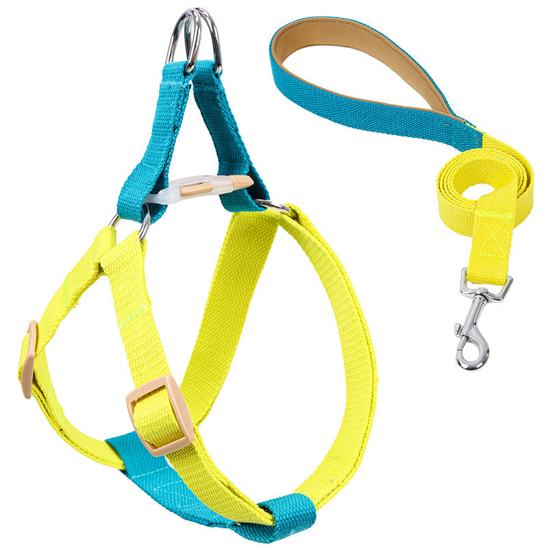 Colorful Pet Drawstring Vest Harness With Adjustable Leash