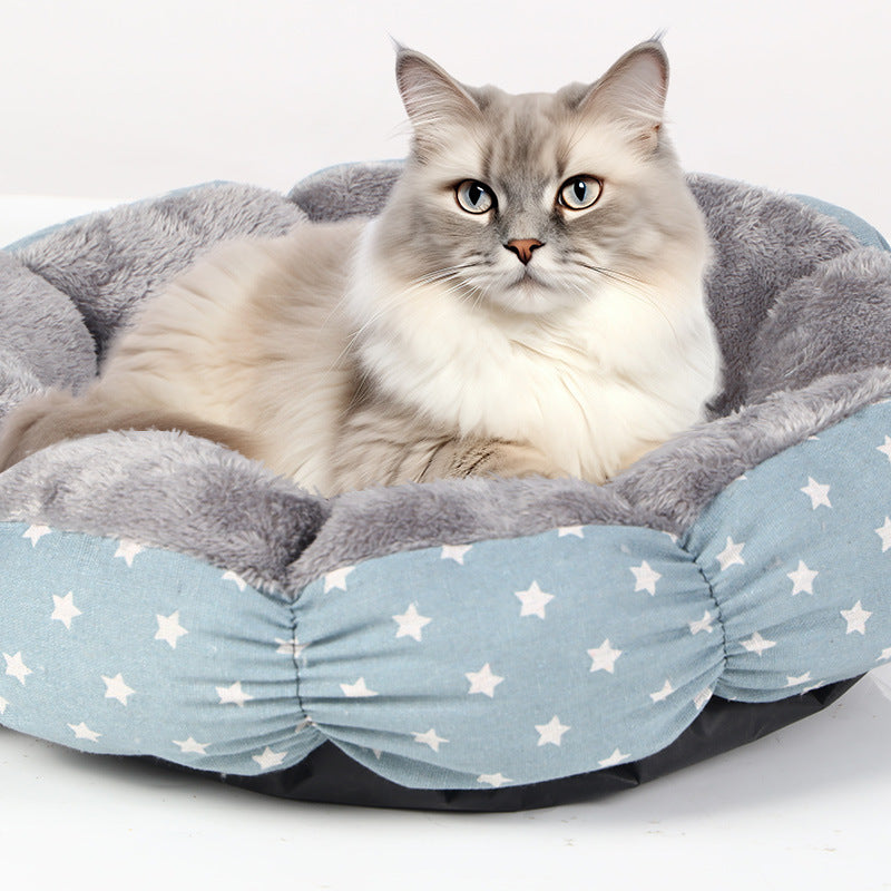 Calming Donut Pet Bed Round Fluffy Nest for Small Pets