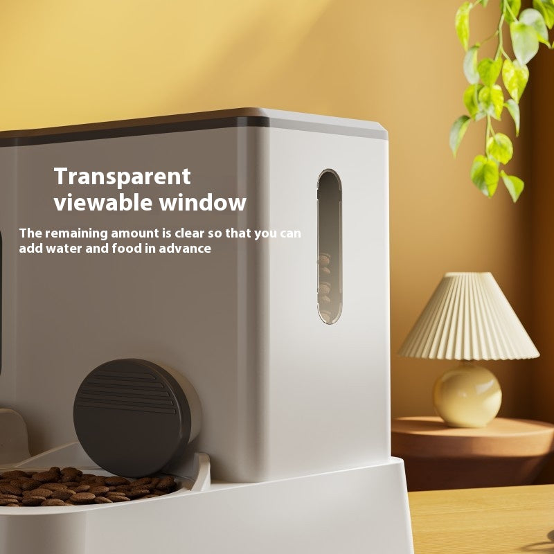 Automatic Pet Feeder And Water Dispenser Integrated Double Bowl