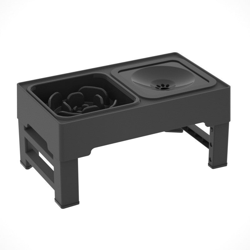 Adjustable Foldable Pet Lifting Table With Stainless Steel Double Bowl