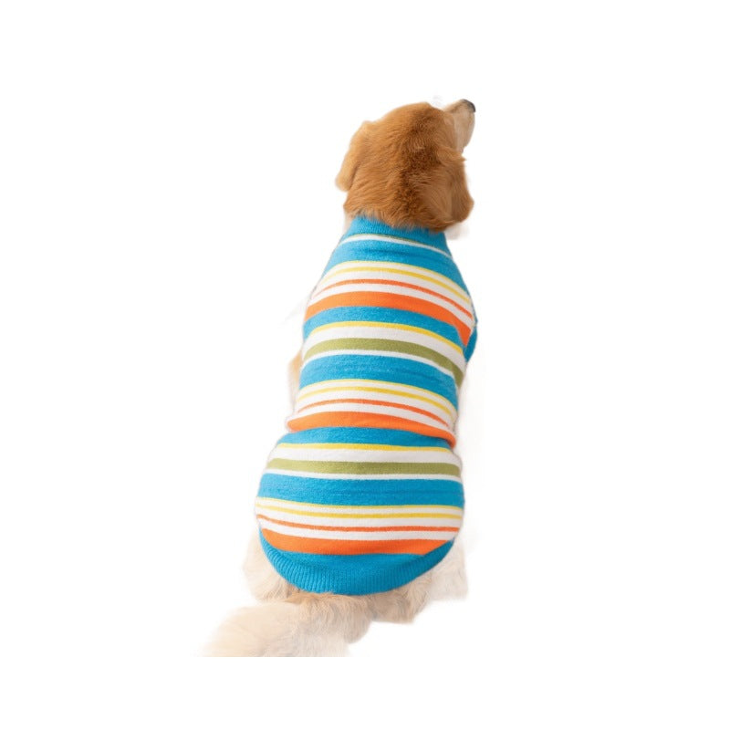 Autumn Winter Pet Sleeveless Striped Sweater Simple And Versatile