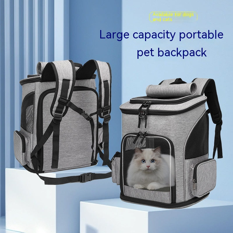 Large Capacity Foldable Pet Backpack Portable Dog And Cat Bag