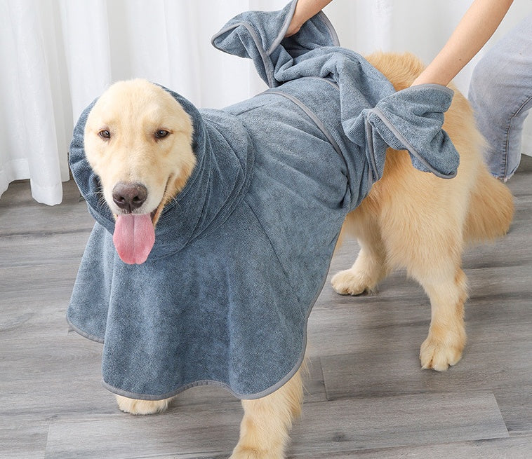 Absorbent Cotton Bathrobe Towel Soft Drying Towel For Pets