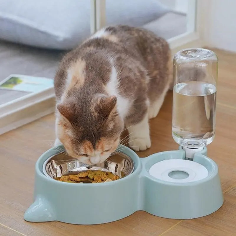 Automatic Pet Water And Food Dispenser Stainless Steel Gravity Bowl