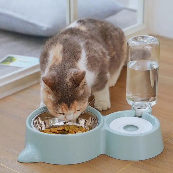 Automatic Pet Water And Food Dispenser Stainless Steel Gravity Bowl