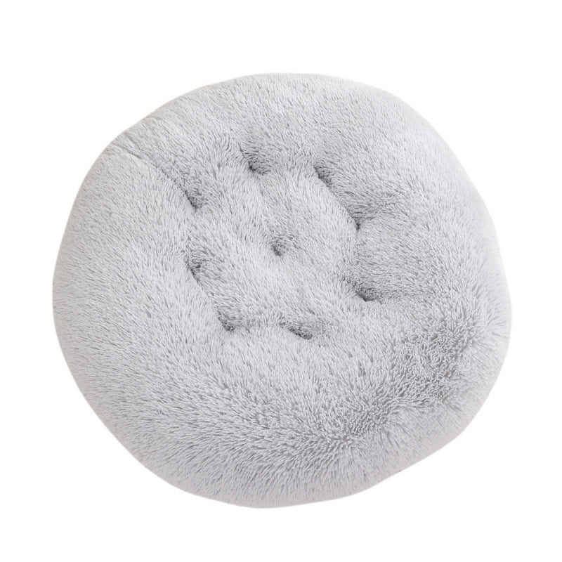 Round Plush Pet Mat Bed For Warm Comfortable Sleep