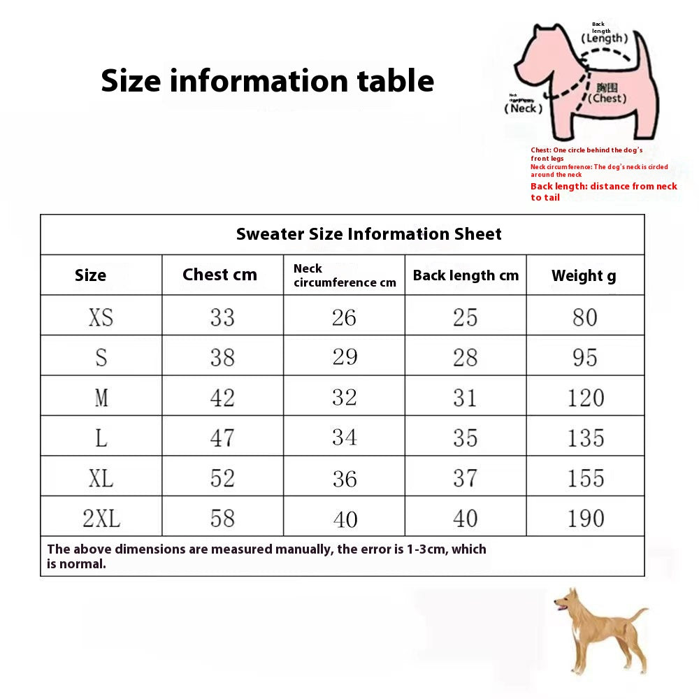 Autumn Winter Thick Warm Pet Sweater For Small Breeds