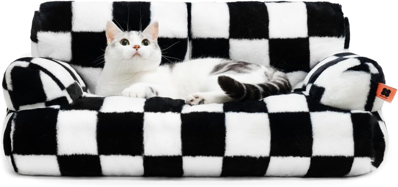 Fluffy Washable Pet Couch Bed Non-Slip for Small Pets