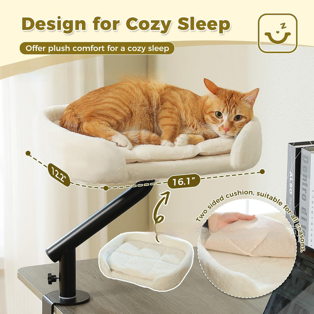 Desktop Adjustable Rotating Pet Cat Bed With Climbing Feature