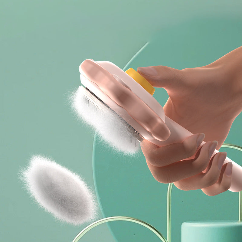 Stainless Steel Pet Comb One-Click Hair Removal Massage Comb