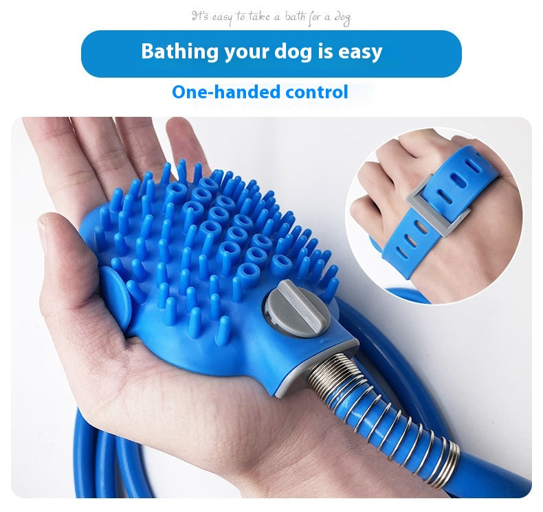 Pet Bathing Gloves Handheld Silicone Nozzle Massage Shower Brush
