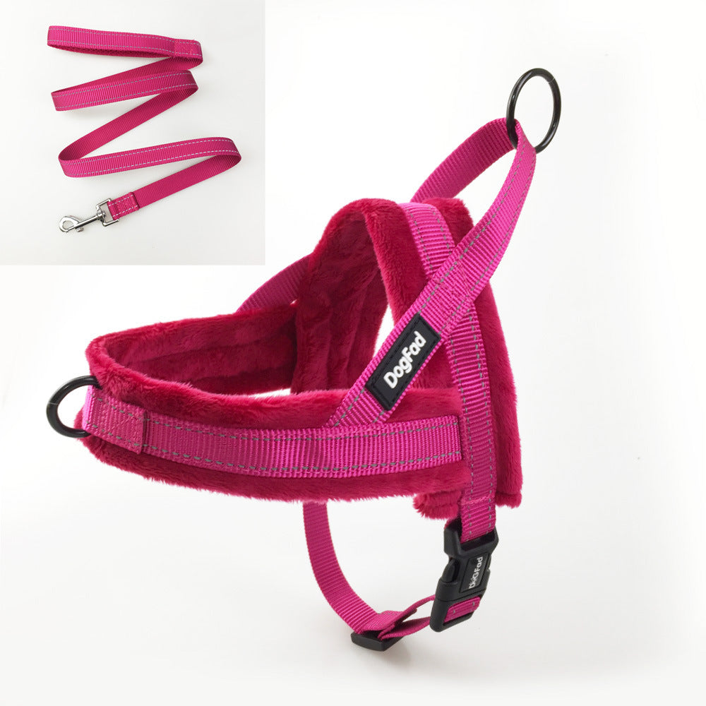 Pet Chest Strap Harness With Padded Lining And Leash