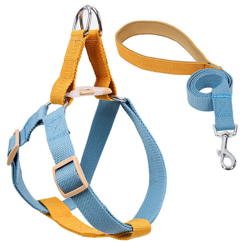 Colorful Pet Drawstring Vest Harness With Adjustable Leash