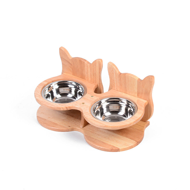 Tall Ceramic Pet Bowl With Stainless Steel Neck Guard