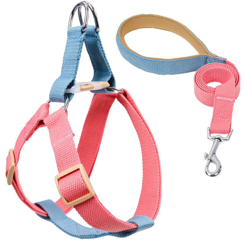 Colorful Pet Drawstring Vest Harness With Adjustable Leash