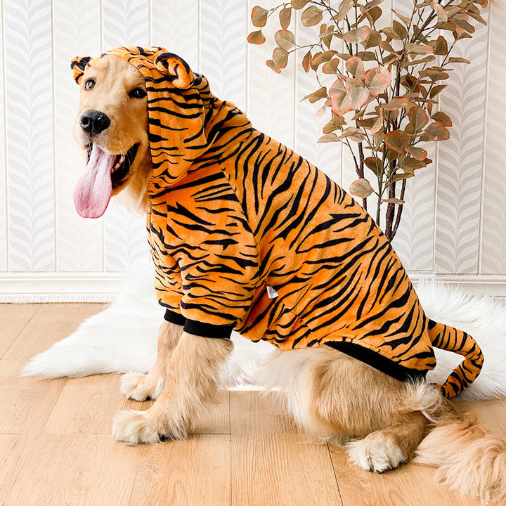 Tiger Pattern Pet Costume Outfit For Small And Medium Breeds