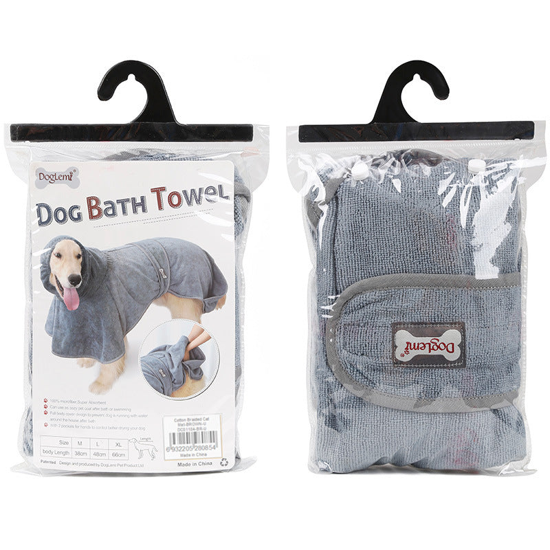 Absorbent Cotton Bathrobe Towel Soft Drying Towel For Pets