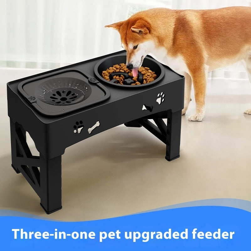 Pet Stainless Steel Double Feeder Bowl With Integrated Lifting Design
