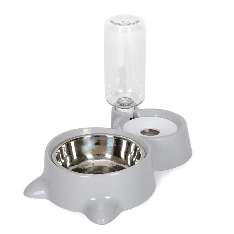 Automatic Pet Water And Food Dispenser Stainless Steel Gravity Bowl