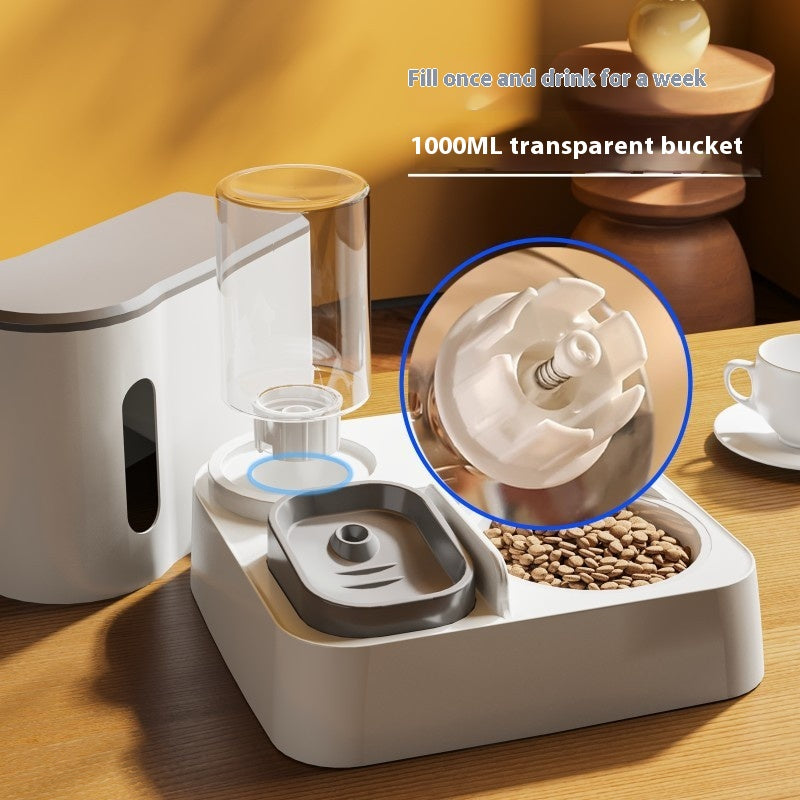 Automatic Pet Feeder And Water Dispenser Integrated Double Bowl