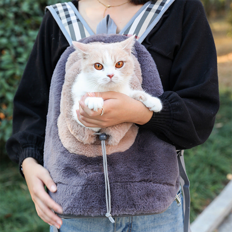 Plush Fashionable Portable Pet Chest Backpack