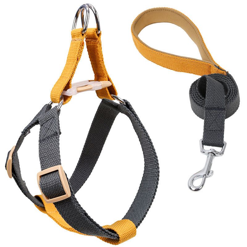 Colorful Pet Drawstring Vest Harness With Adjustable Leash