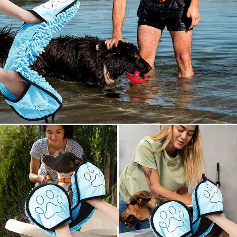 Quick-Drying Absorbent Bath Towel Multi-Size For Pets