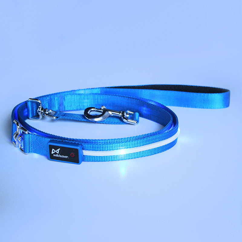 LED USB Rechargeable Luminous Pet Leash Safe Night Walking